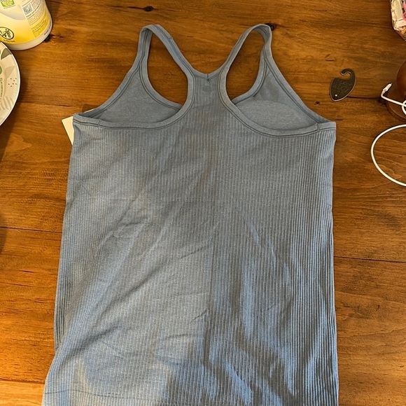 Blue Ribbed Tank Top - Picture 3 of 5
